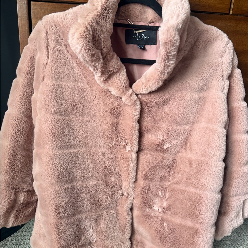Plush Teddy Jacket in Blush Pink - Women's Cozy Outerwear